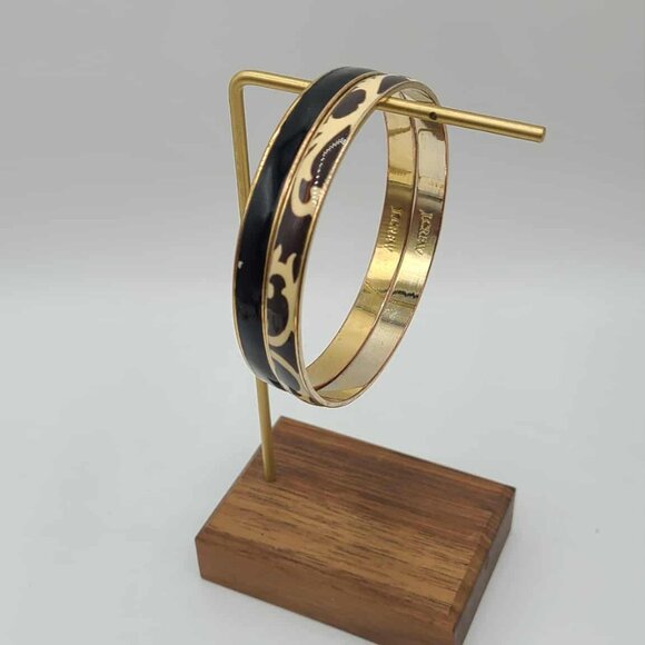 J Crew 2 Thin Black Enamel Bangles - Picture 5 of 9